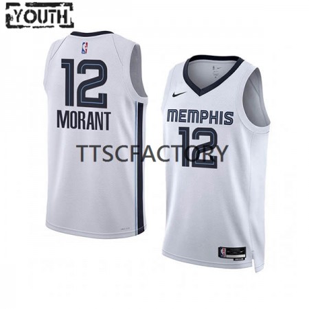 Kinder NBA Memphis Grizzlies Trikot Ja Morant 12 Nike 2022-23 Association Edition Weiß Swingman